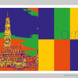 Le beffroi d'Arras, version Pop Art orange-Imagesdartistes