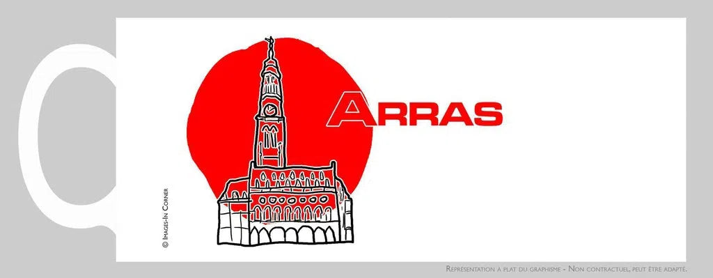 Le beffroi d'Arras stylisé, en version rouge-Imagesdartistes