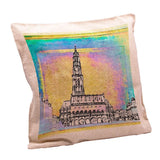 Coussin écru: Beffroi d'Arras go green-Imagesdartistes