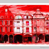 Arras, façades grand-place, version rouge-Imagesdartistes