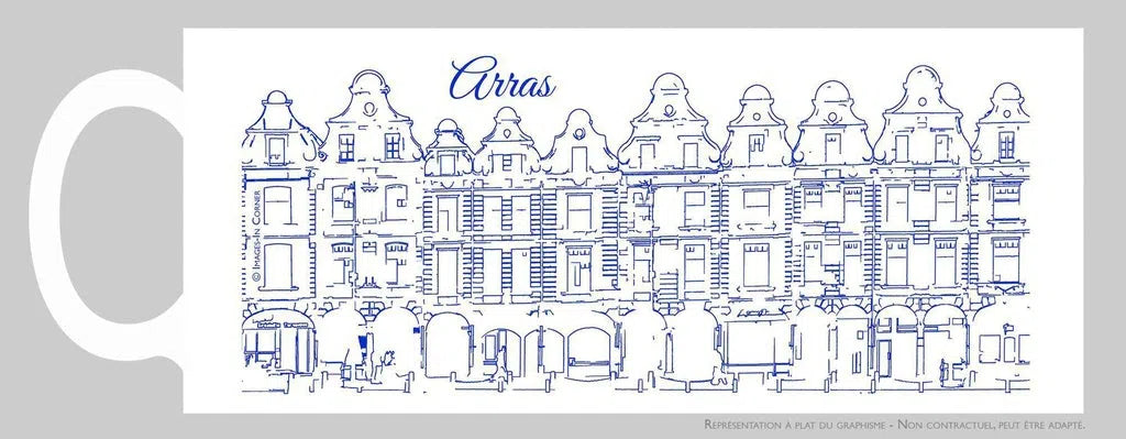 Arras, les façades des places au trait bleu ciel-Imagesdartistes