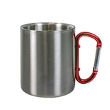 Tasse en inox avec mousqueton (rouge) - 330ml-Imagesdartistes