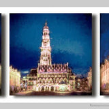 Triptyque du beffroi et places d'Arras, version impressionniste-Imagesdartistes