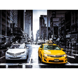 Yellow cab in the street of New York-Imagesdartistes